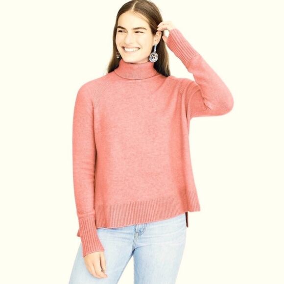 J. Crew Supersoft Yarn Side Split Peach Turtleneck Sweater Wool Alpaca XXS H4131 - Picture 13 of 13